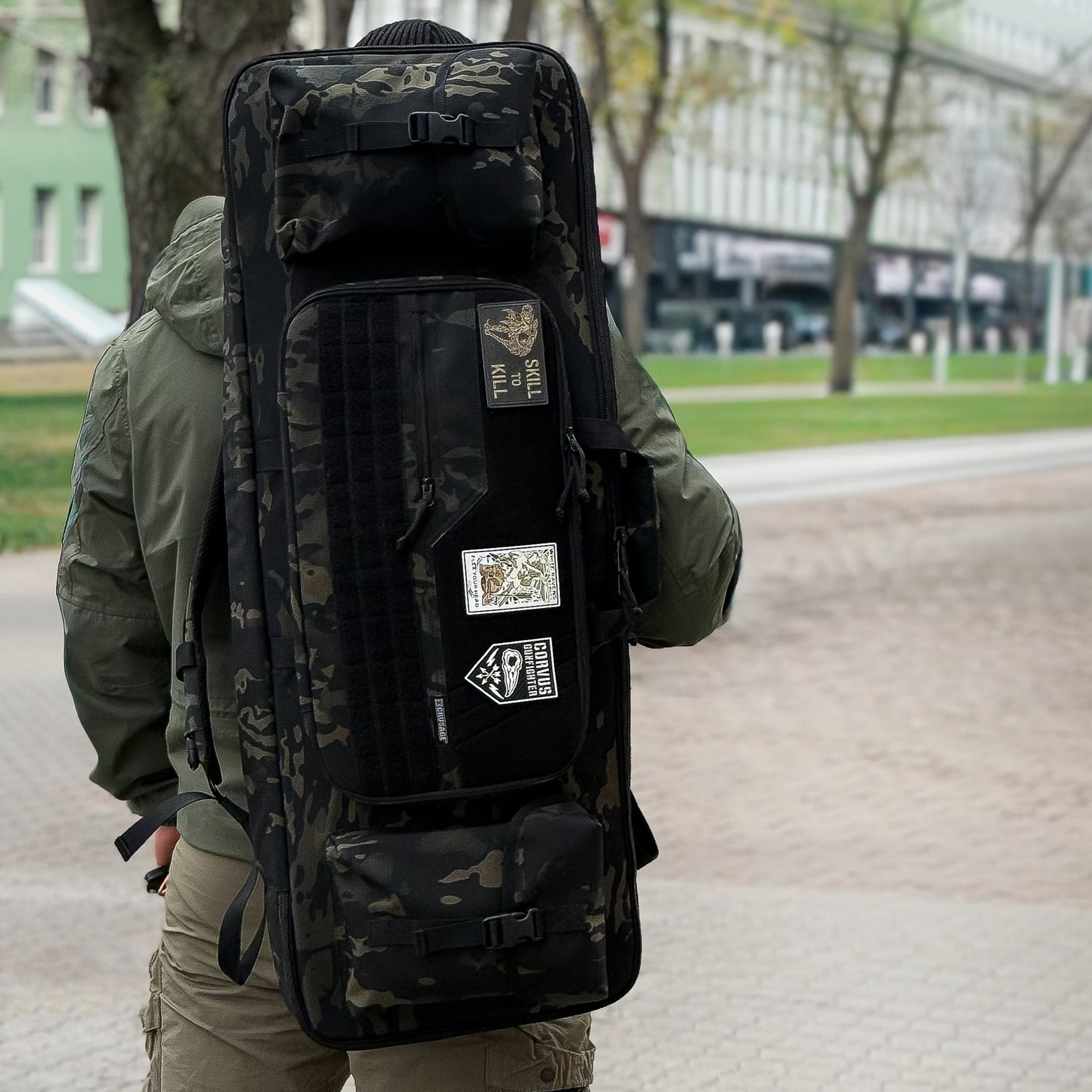 чохол для зброї збройовий чохол чорний мультикам чохол з кордури український виробник crusage ukraine gun case 
чохол на дві одиниці зброї 