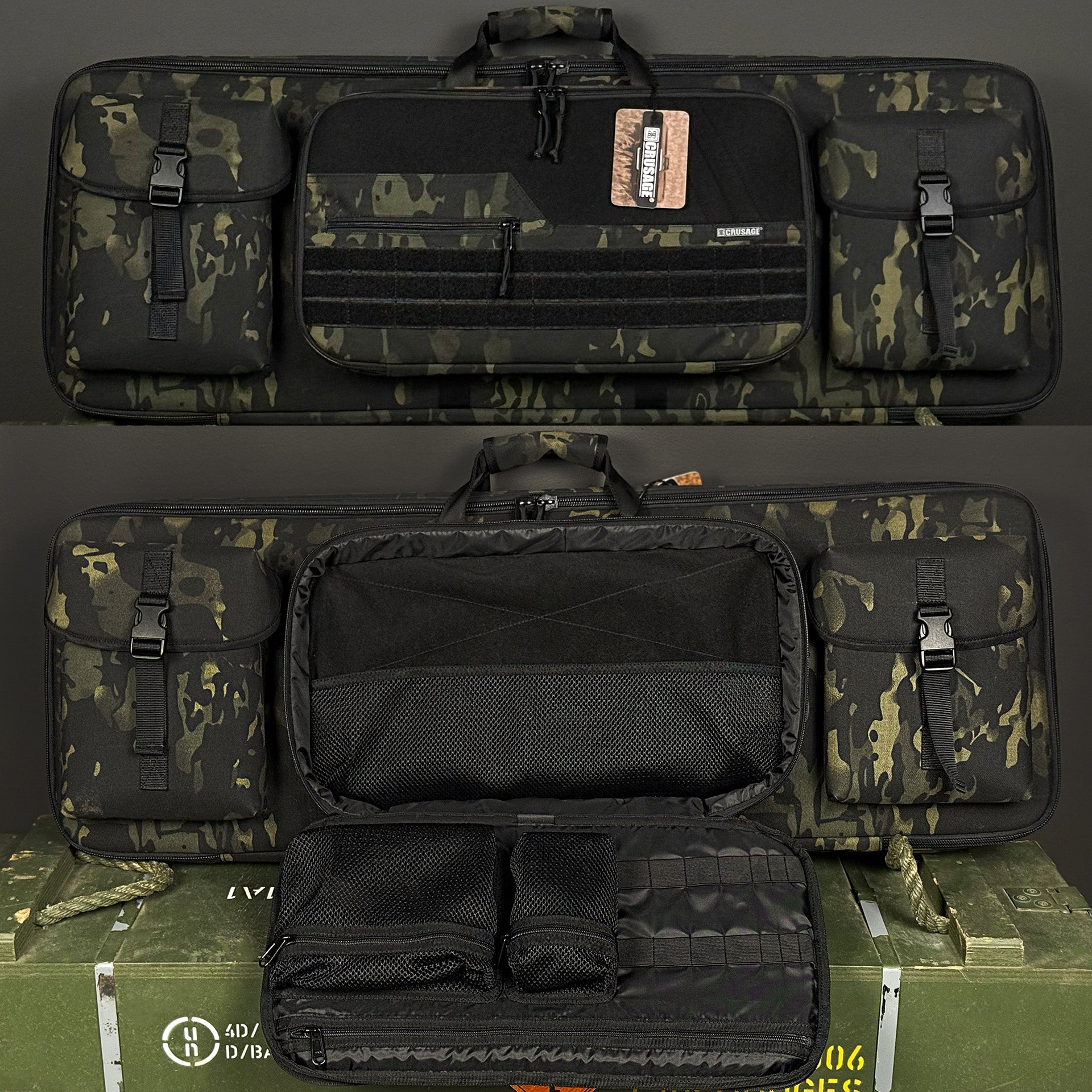 чохол для зброї збройовий чохол чорний мультикам чохол з кордури український виробник crusage ukraine gun case 